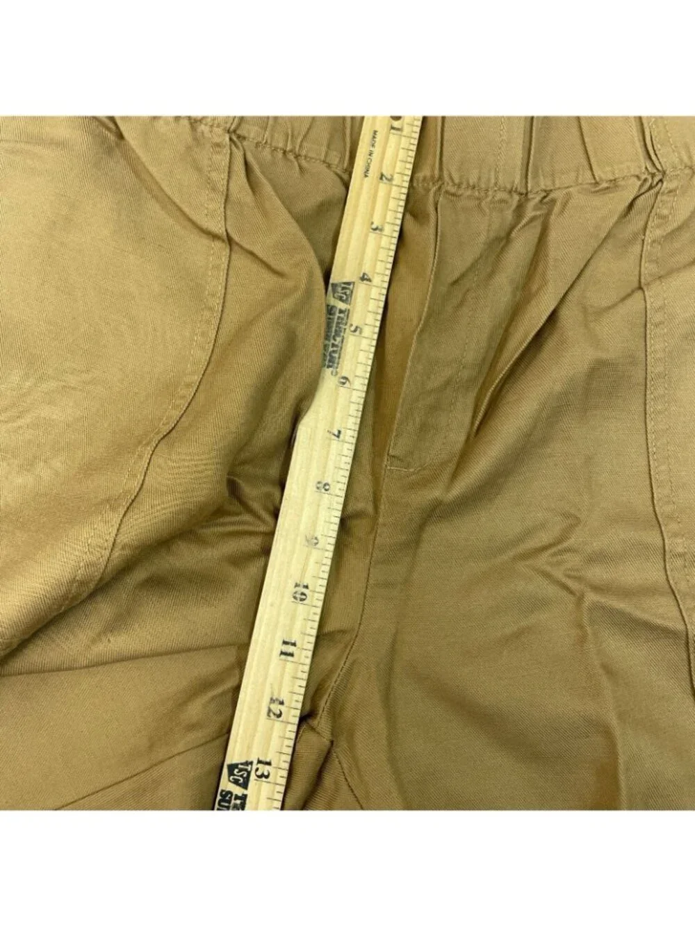 NWT Banana Republic Women's XXL Tapered Crop Pant Tan Pull-On Elastic B1705